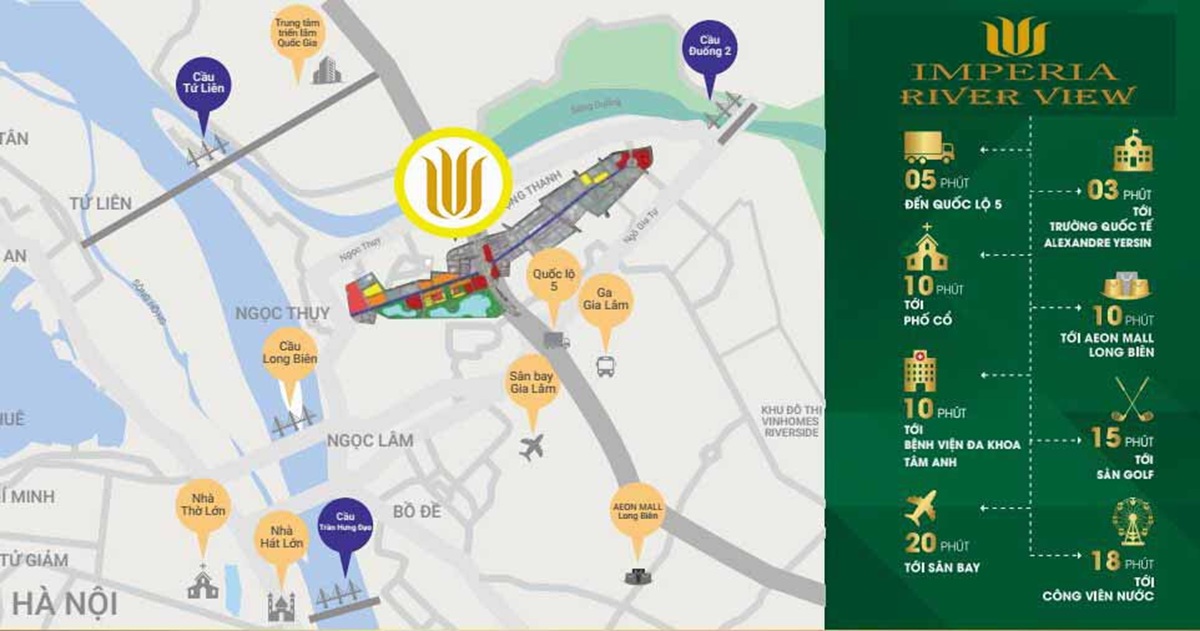 Vị trí The Magnolia Long Biên