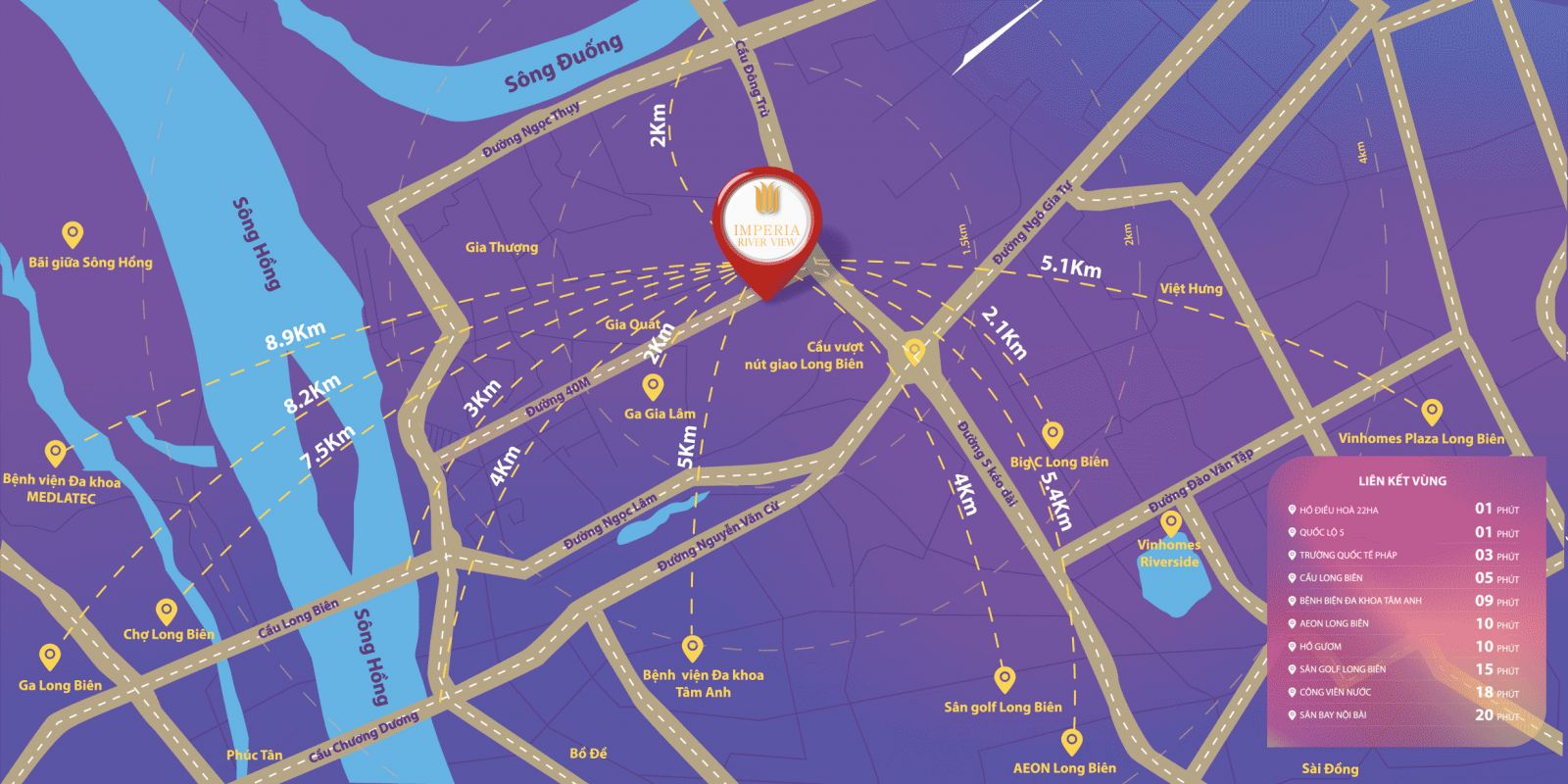 Vị trí chung cư The Magnolia Long Biên